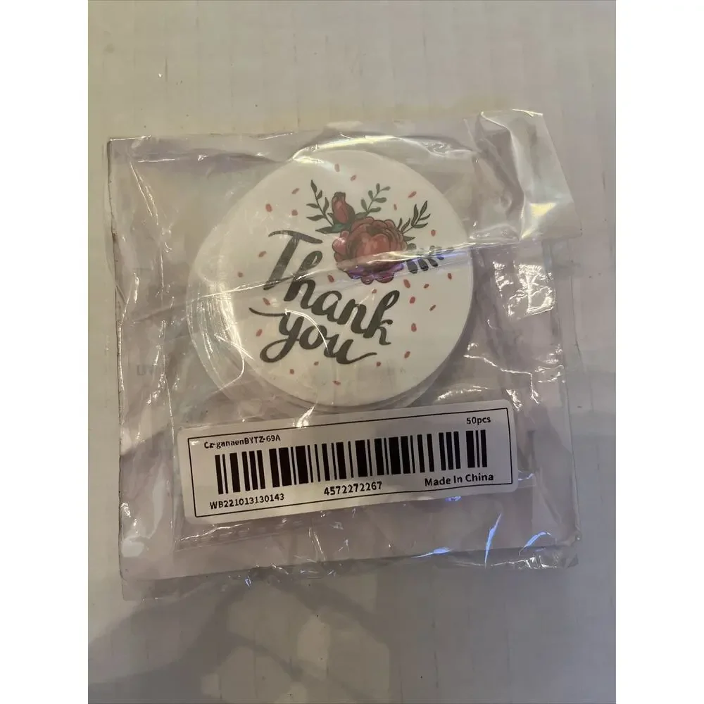 Floral Thank You Stickers, 2 Inch Thank You Label Stickers, 50 Thank You Labels